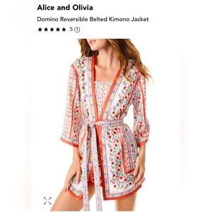 Alice + Olivia - Domino Reversible Belted Kimono Jacket - XS/S